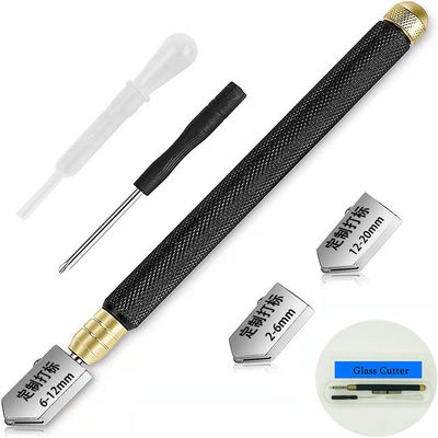 2mm cam kesme aracı, yağ içeren sapı tutma ve 145mm siyah çelik sapı ile